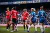 Fridolina Rolfö, Melvine Malard og Ellen Wangerheim,Ellen Carpenter, Sjoeke Nüsken. Chelsea Women 1-0 Manchester United, 16. mai 2026 på Stamford Bridge.