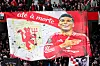 Casemiro-flagg på Stretford End, 17. mai 2026.