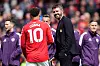 Matheus Cunha (bakfra) og en smilende Michael Carrick, 17. mai 2026.