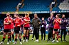 Marc Skinner og United-spillerne etter tapet mot Chelsea Women på Stamford Bridge, Fridolina Rolfö, Ella Toone, Jess Park, etc.