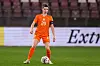 Dominique Janssen med ballen for Nederland, 7. mars 2026.