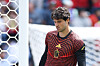 Senne Lammens varmer opp for Belgia, 15. juni 2026.