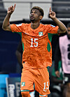 Amad jubler for mål for Elfenbenskysten mot Norge i VM, 30. juni 2026.