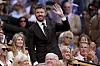 Michael Carrick til stede under Wimbledon-turneringen i tennis.