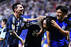 Lionel Messi, Enzo Fernández og Lisandro Martínez feirer Argentinas 2-1-seier mot England i VM-semifinalen 15. juli 2026.