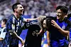 Lionel Messi, Enzo Fernández og Lisandro Martínez feirer Argentinas 2-1-seier mot England i VM-semifinalen 15. juli 2026.