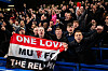 Manchester United-fans supportere borte mot Chelsea.