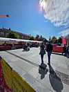 Trondheim torg før Rosenborg - United. Supporterklubben.