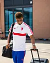 Amad Diallo på vei til Atletico Madrid-kampen.