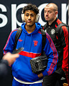 JJ Gabriel før treningskampen mot Atletico