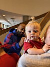 Bryan Mbeumo med Halvor Gangnes og datter
