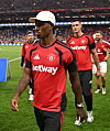 Marcus Rashford og Benjamin Sesko i treningstøy mot Leeds.
