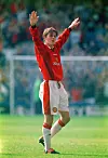 David Beckham jubler etter målet fra midtbanen mot Wimbledon, 17. august 1996