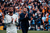 Michael Carrick og Bruno Fernandes etter tapet mot Hull.