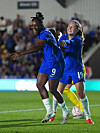 Melvine Malard feirer sitt andre mål i Chelsea Women-debuten, 26. august 2026.