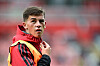 Shea Lacey under oppvarming for U21-laget.