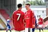 Shea Lacey og Ashton Missin feirer mål for U21-laget mot Leicester, 31. august 2026.