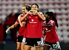 Rebeca Bernal feirer sitt første United-mål, 2-0-målet mot Sheffield United Women, 23. september 2026.