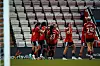 United-spillerne feirer med Jess Simpson etter Simpsons første mål for United, i sin første start, mot Sheffield United Women, 23. september 2026.