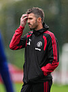 Michael Carrick under åpen trening 12. oktober 2026.