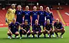 Lagbilde før Charlton-Manchester United. Phallon Tullis-Joyce – Hanna Lundkvist, Maya Le Tissier (C), Dominique Janssen, Anna Sandberg – Julia Zigiotti Olme, Hinata Miyazawa – Jess Park, Ella Toone, Andrea Medina – Elisabeth Terland.