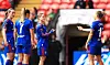 Jess Park og Julia Zigiotti Olme feirer ved å peke på hverandre etter å ha samarbeidet om sistnevntes 3-1-mål mot Charlton Women. Elisabeth Terland og Ella Toone ser på. 18. oktober 2026.