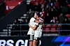 Mared Griffiths feirer hennes første av to mål mot Liverpool Women i 5-3-seieren, 21. oktober 2026.