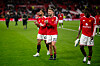 Cunha, Shaw og Baleba etter 1-1 mot Tottenham.