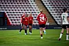 Lea Schüller feirer med Jayde Riviere, Celin Bizet Dønnum og Ellen Wangerheim etter 2-0-målet mot Burnley Women, 28. oktober 2026.