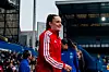 Ella Toone som smiler idet hun går ut på Goodison Park før Everton Women mot Manchester United, 31. oktober 2026.