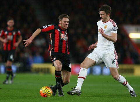 during the Barclays Premier League match between A.F.C. Bournemouth and Manchester United at Vitality Stadium on December 12, 2015 in Bournemouth, United Kingdom.