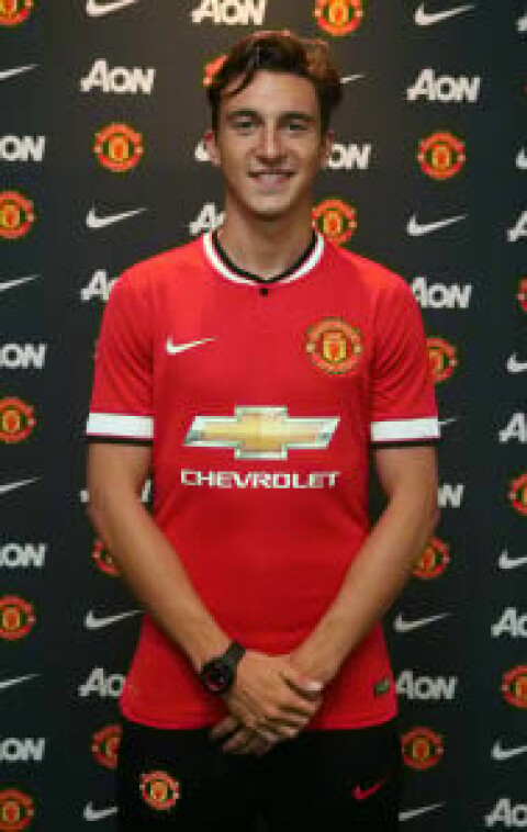 MANCHESTER, ENGLAND - JULY 11: (EXCLUSIVE COVERAGE) Matteo Darmian of Manchester United poses after signing for the club at Aon Training Complex on July 11, 2015 in Manchester, England. (Photo by John Peters/Man Utd via Getty Images)