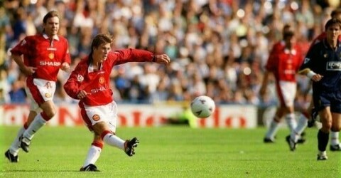 SCORET FRA MIDTBANEN: David Beckham.