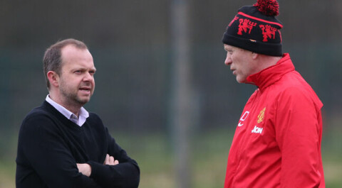 DEN FØRSTE MANAGEREN: Woodward med David Moyes, mannen han ansatte som Sir Alex Fergusons erstatter.