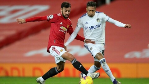 TVILSOM: Raphinha har kanskje vært Leeds sin viktigste spiller denne sesongen. Leeds-spilleren kjemper en kamp mot klokken om han skal rekke kampen mot Bruno Fernandes og Manchester United.