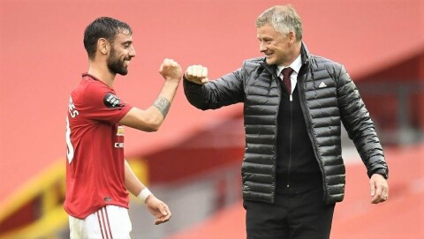GOD: Bruno Fernandes har vært meget god hittil i United, men han kommer ikke til å ta United inn i tittelkampen – ennå.