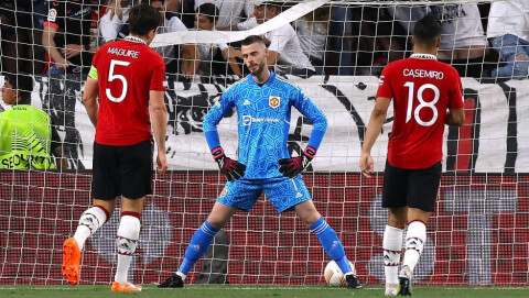 USIKKER FREMTID: David de Gea. maguiredegeacasemiro200423