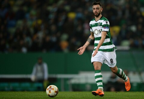 TIDLIGERE SPORTING-SPILLER: Bruno Fernandes kan potensielt møte gamle lagkamerater i Champions Leagues åttedelsfinale, dersom United møter Sporting.