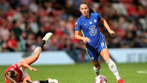 BLE RUNDSPILT AV CHELSEA: Hjemmekampen mot Chelsea i 2021/22-sesongen ble en stor nedtur. Manchester United Women v Chelsea Women - Barclays FA Women's Super League