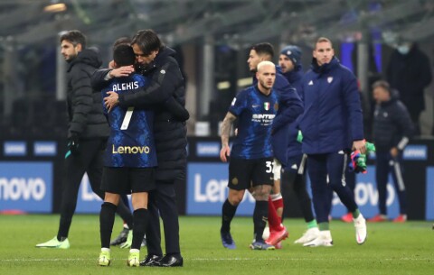 MULIG GJENSYN: Ex-Red Alexis Sanchez’ Inter er antakelig det tredje beste laget United kan trekke. Også tidligere United-spiller Matteo Darmian er i klubben. FC Internazionale v Cagliari Calcio - Serie A