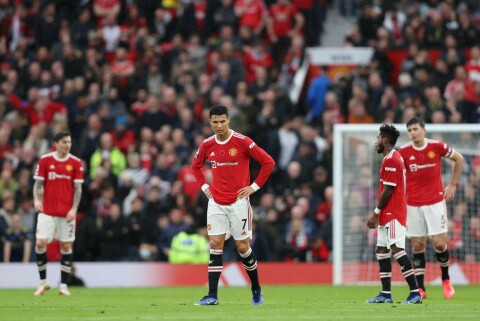 SKUFFENDE: Cristiano Ronaldo og Manchester United var ikke på høyde mot byrivalen på Old Trafford. Manchester United v Manchester City - Premier League