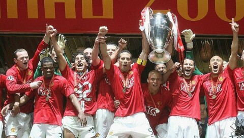 CHAMPIONS LEAGUE-VINNERE: Patrice Evra og Rio Ferdinand vant mesterligaen sammen i 2008.