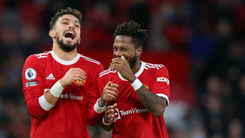 PÅ TUR SAMMEN: Men Alex Telles og Fred har ikke ferie, som de andre United-gutta. De skal forsvare Brasils ære den neste drøye uka. Fred Telles