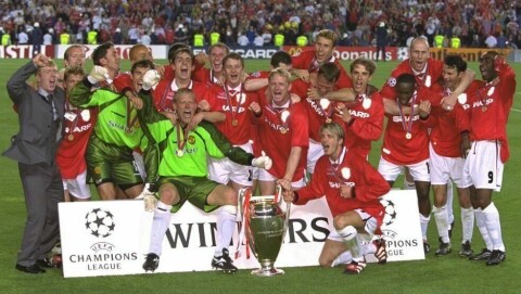 KLUBBENS STØRSTE DAG: Ole Gunnar Solskjær avgjorde Champions League-finalen i 1999 da United som første, og hittil eneste, engelske klubb vant The Treble.