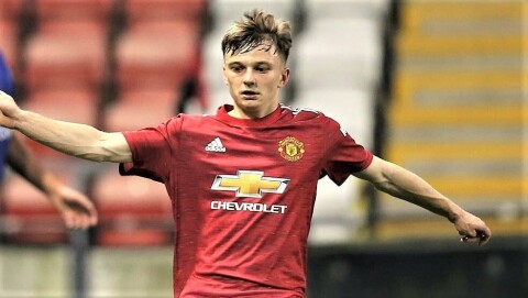 PÅ VEI UT: Connor Stanley. Manchester United v Leicester City: Premier League 2