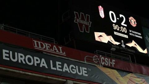 GODT UTGANGSPUNKT: United har et godt utgangspunkt etter 2-0-seieren i Spania. Granada CF v Manchester United - UEFA Europa League Quarter Final: Leg One