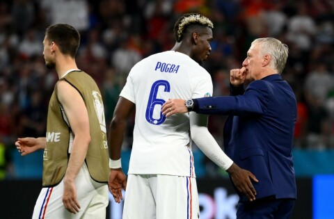 «DU BLIR MED VIDERE?» Paul Pogba er en viktig brikke i laget til Didier Deschamps. I åttedelsfinalen venter Sveits. Portugal v France - UEFA Euro 2020: Group F