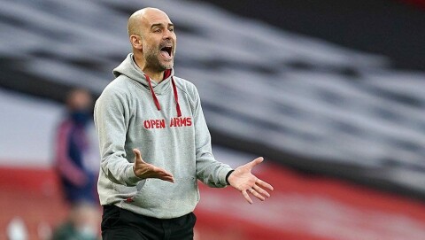 SEIERSREKKEN BRUTT: Pep Guardiola og Manchester City sin seiersrekke stoppet på 21 kamper.