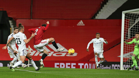 ENESTE SCORING: Victor Lindelöf er den eneste United-spilleren som har scoret på en av Uniteds åtte største sjanser den siste måneden.