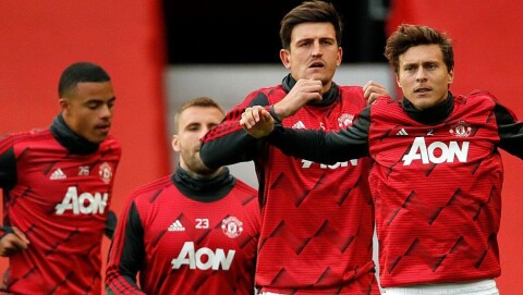 TILBAKE: Harry Maguire er trolig tilbake mot Chelsea og vil ta den ene stopperplassen. Vi tror også Luke Shaw og Victor Lindelöf starter i midtforsvaret, mens Mason Greenwood starter på benken.